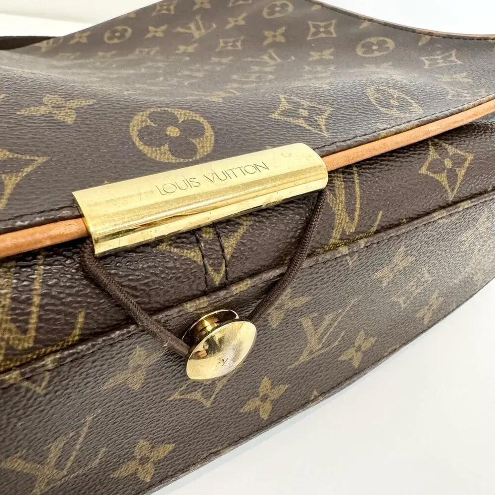 Louis Vuitton Brown Monogram Abbesses Messenger Bag LV Logo Large Crossbody